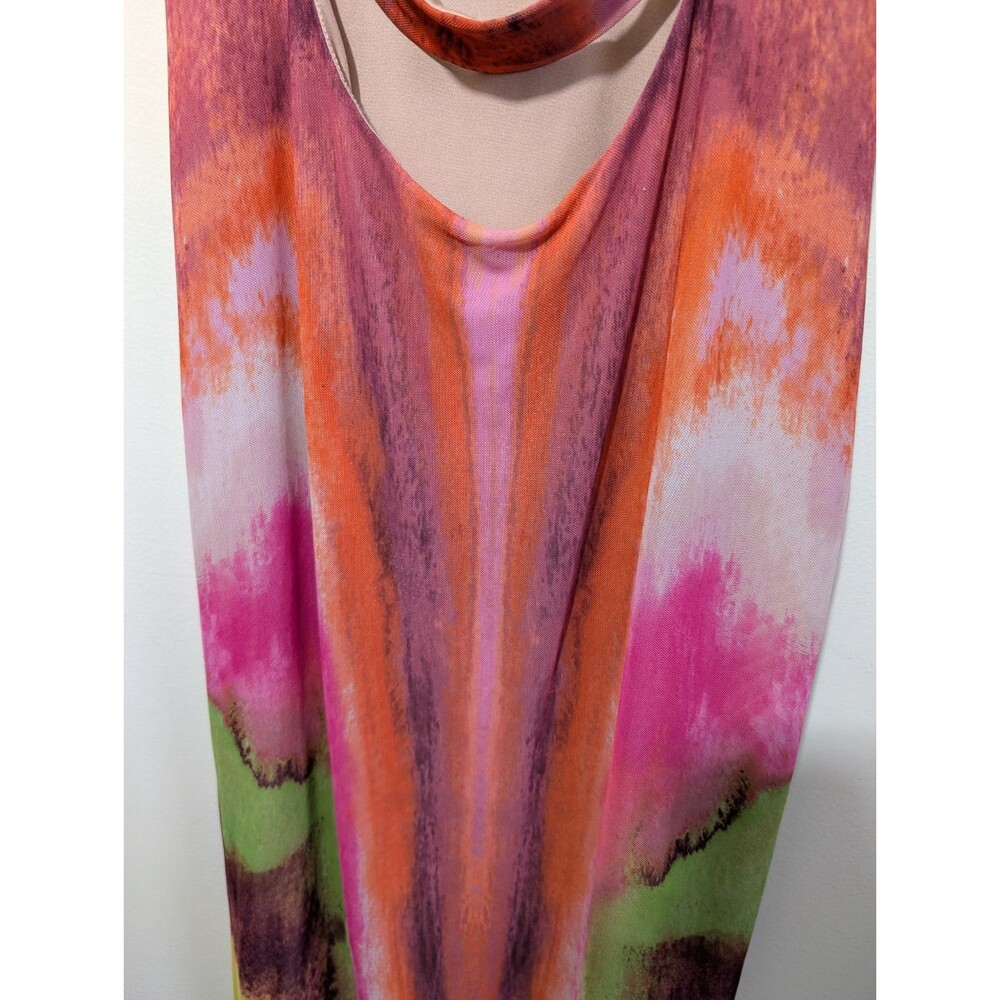AFRM Serenity Mesh Midi Dress High Neck Psychedelic Size Medium - Picture 9 of 14